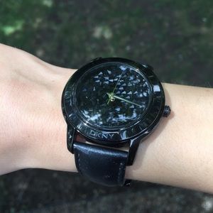 DKNY black-on-black large women's watch